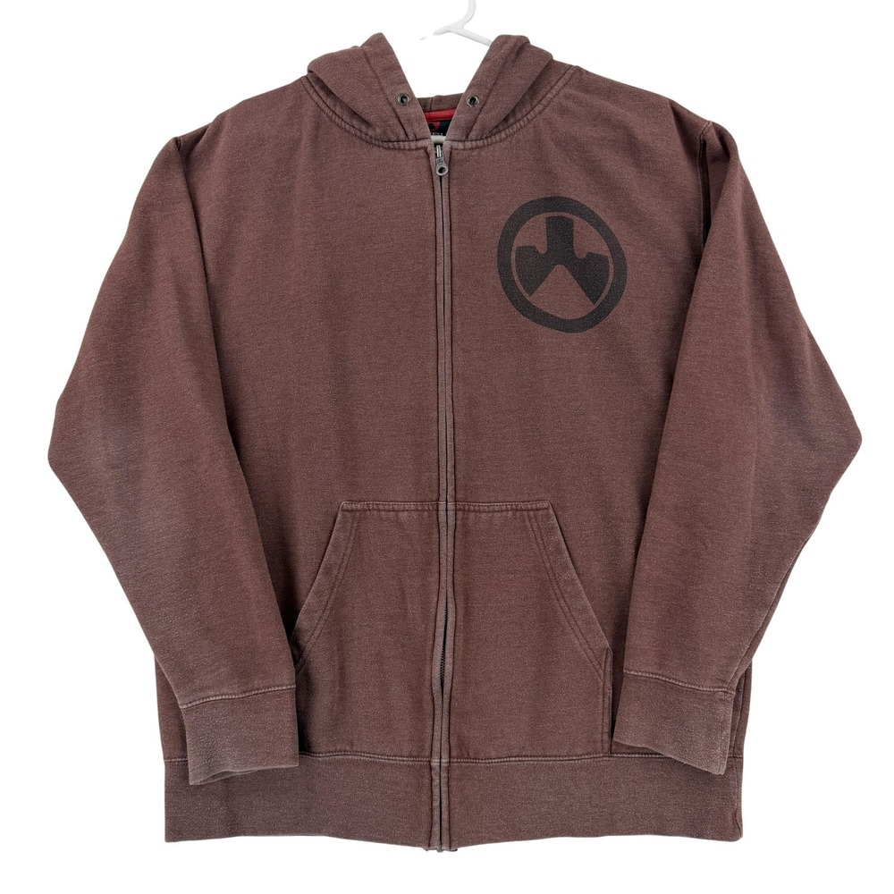Magpul Hoodie Mens XL Brown Full Zip Fleece‎ Logo Graphic Sweatshirt Casual
